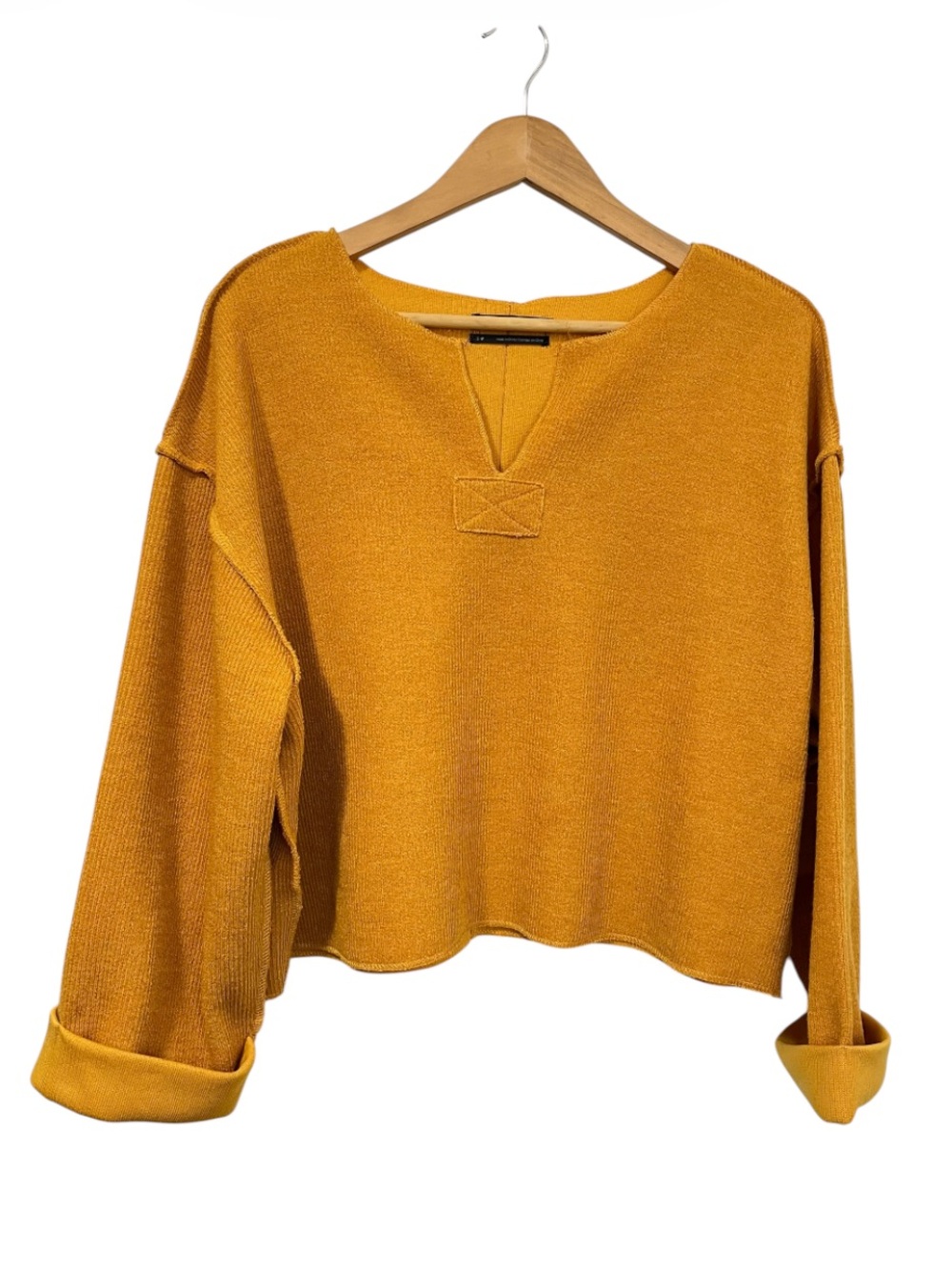 Urban Outfitters Golden Mustard V-Notch Oversized Cropped Top